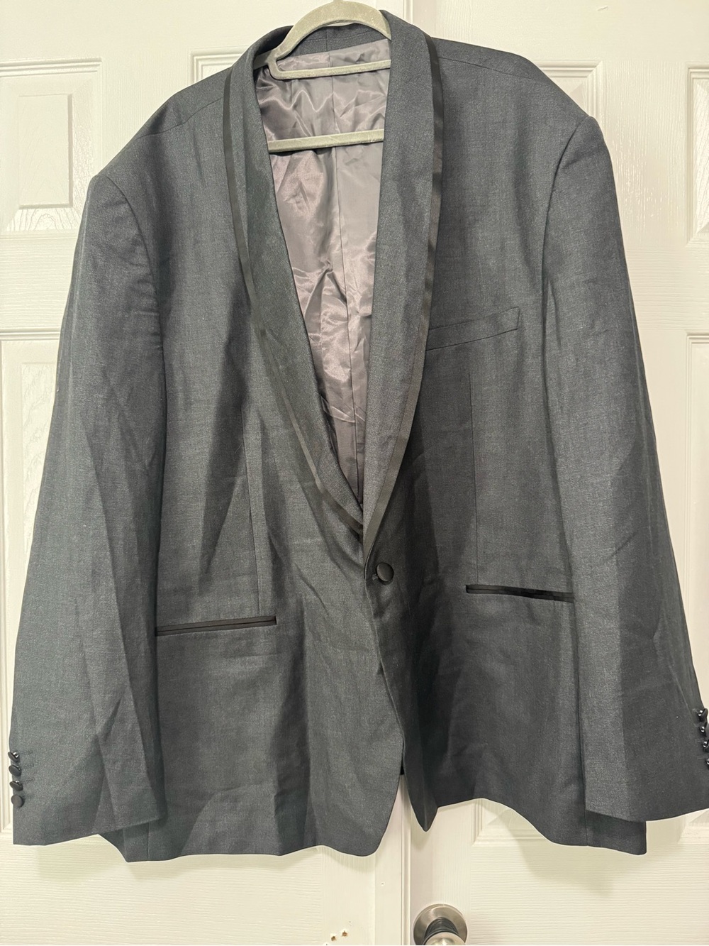 Alain Dupetit Men's Shawl Lapel Charcoal Blazer